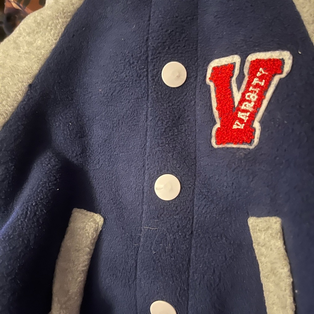 SmallDog Varsity Jacket - Navy and Gray